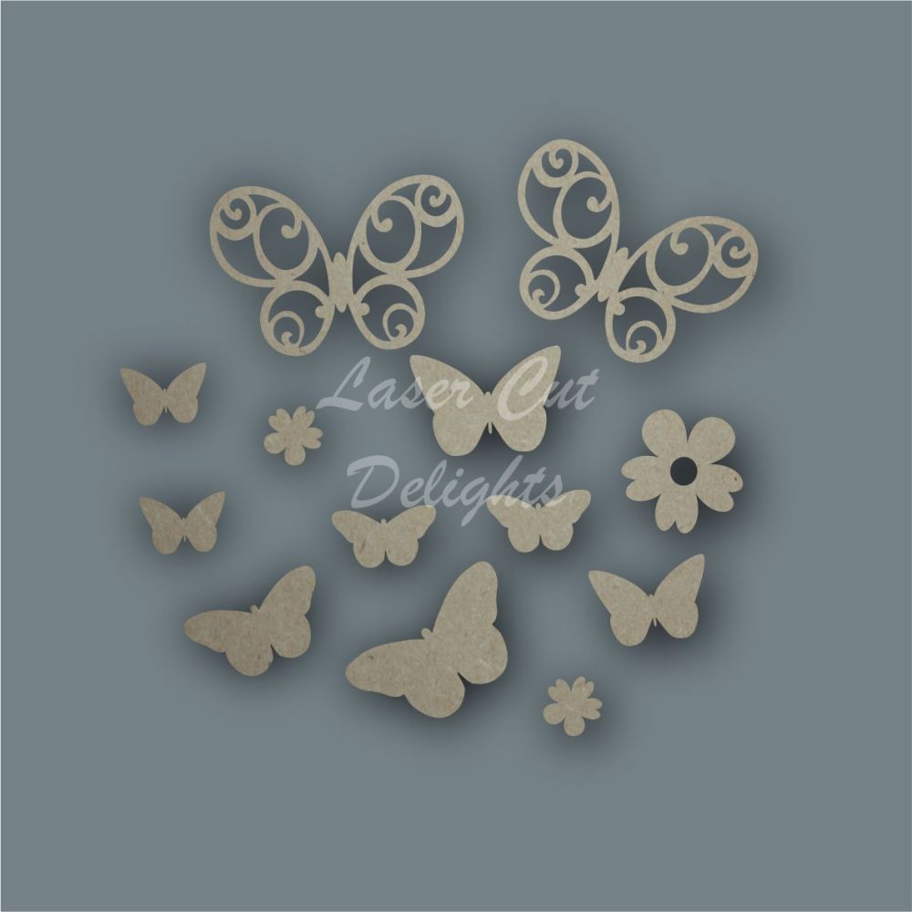 Butterfly Wreath Shape Pack / Laser Cut Delights