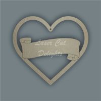 Heart with banner inside / Laser Cut Delights