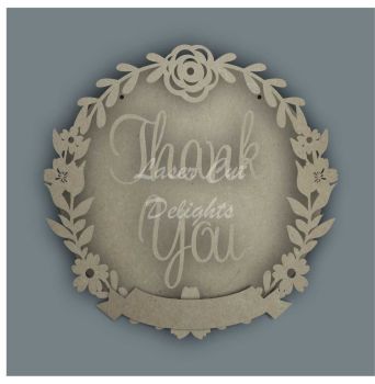 Wreath Banner THANK YOU / Laser Cut Delights