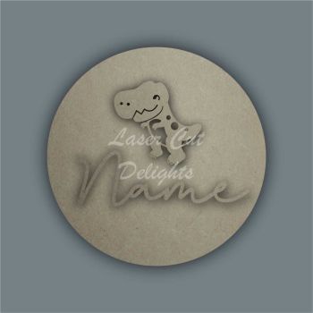 Layered Plaque with Single Name and Stencil T-Rex / Laser Cut Delights