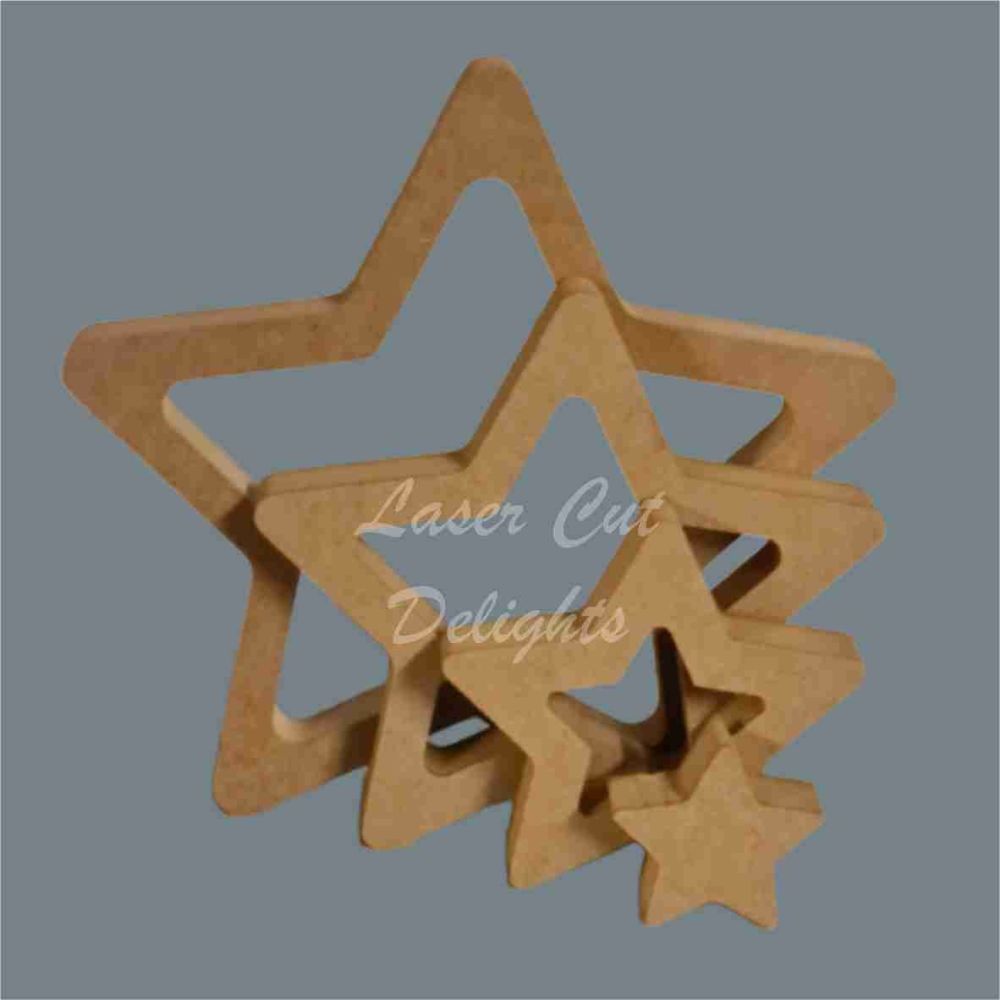 Nesting Stackable Star Puzzle 18mm / Laser Cut Delights