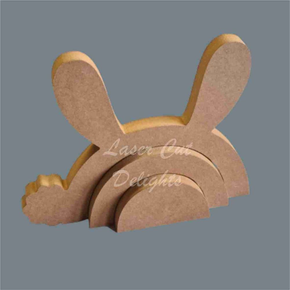 Stackable Rainbow Bunny Rabbit Rounded Ears and Tail / Laser Cut Delights