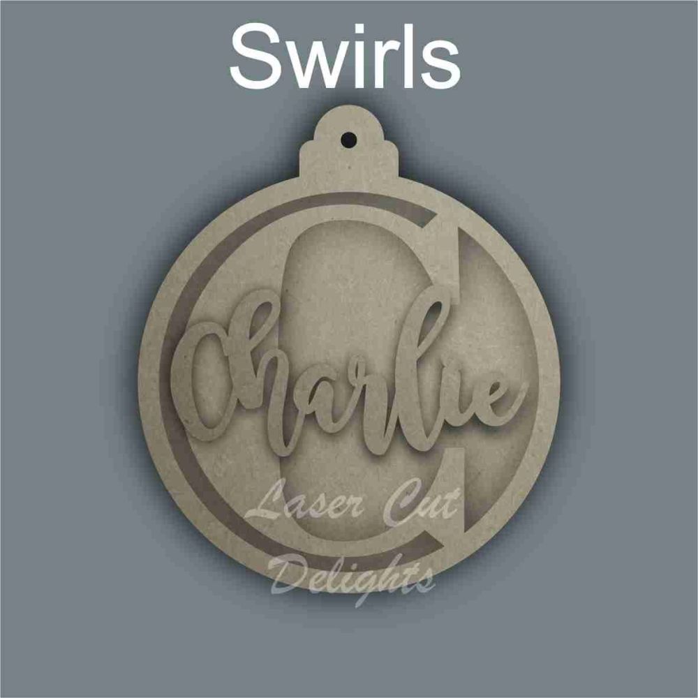 Bauble with Name and Initial / Laser Cut Delights