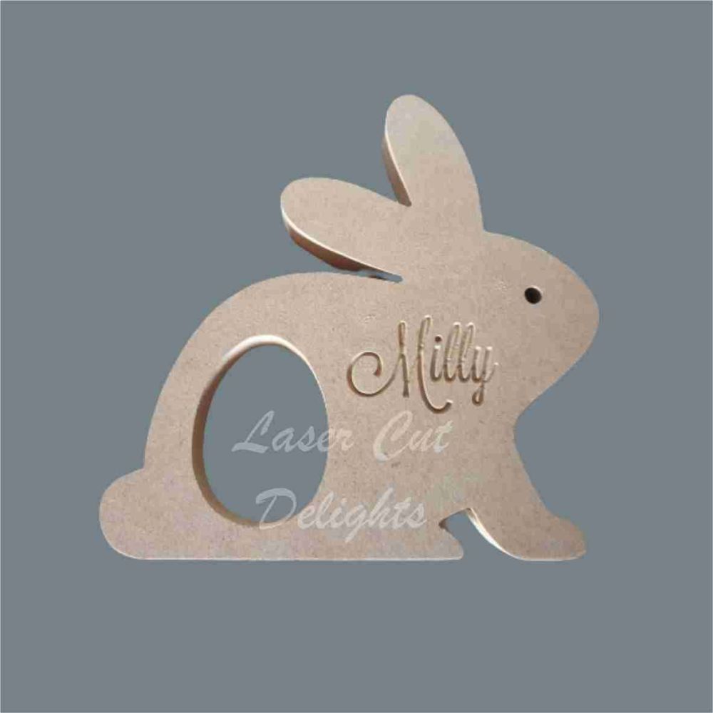 Chocolate Egg Holder - Rabbits + Name 18mm / Laser Cut Delights