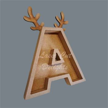 Open Fillable Letters ORIGINAL Reindeer Antlers (no acrylic) / Laser Cut Delights