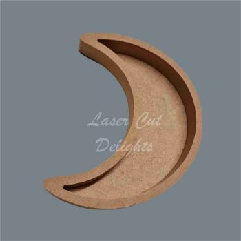 Open Fillable Crescent Moon Tray (no acrylic) / Laser Cut Delights
