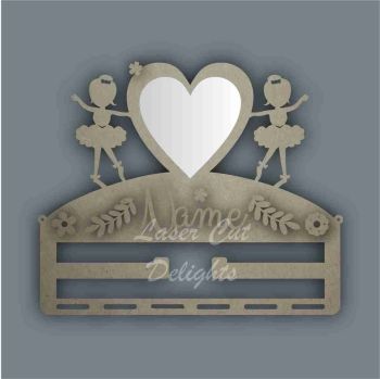 Combination Clip Bow Medal Hanger MIRROR with BALLERINA SIDES / Laser Cut Delights