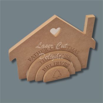 Stackable Rainbow Father Christmas This House Believes / Laser Cut Delights