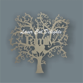 Tree Single Word FAMILY / Laser Cut Delights