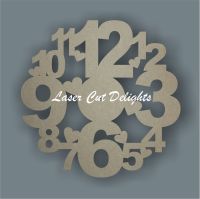 CLOCK - Large Numbers & Hearts / Laser Cut Delights