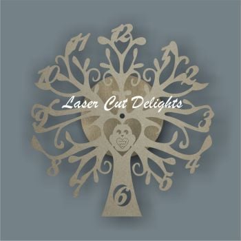 CLOCK - Tree with Owl  / Laser Cut Delights