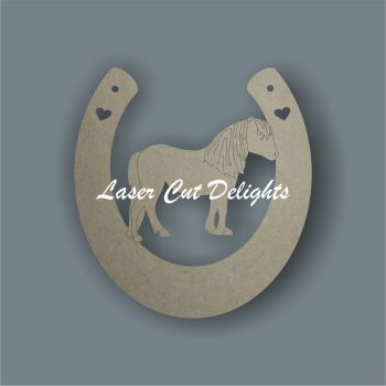Horseshoe with Pony 3mm 15cm /  Laser Cut Delights