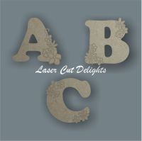 Floral Font CAPITAL Letters / Laser Cut Delights