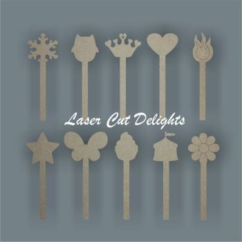 Shapes on Wand Stick / Laser Cut Delights