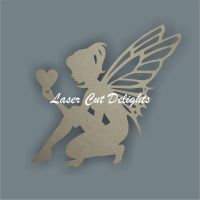 Fairy Crouching holding Heart/Star / Laser Cut Delights