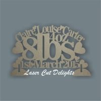 Birth Plaque Baby Details Curved / Laser Cut Delights