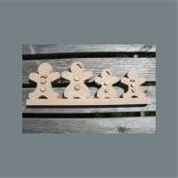 3D Family GINGERBREAD PEOPLE on plinth 18mm / Laser Cut Delights