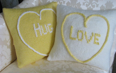 Love Hearts Cushion Covers (Love & Hug) Kit