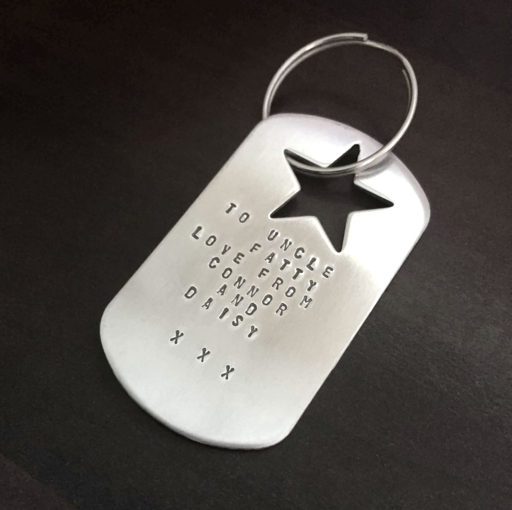 Dog Tag shaped Keyring