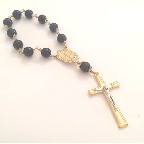 Miraculous Medal Decade Rosary - Lapis Lazuli