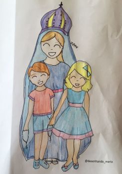 Mary with Children coloured