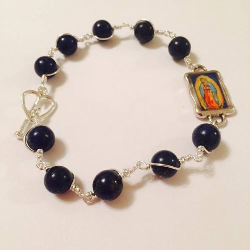 Virgin of Guadalupe Rosary Bracelet - Lapis Lazuli