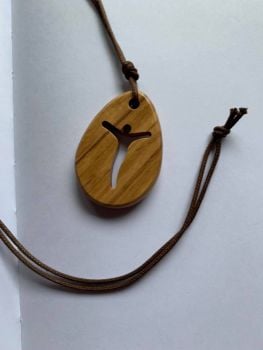 Teardrop Olivewood Pendant with Cut out Corpus