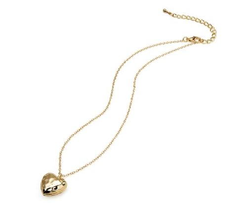 Gold Embossed Heart Necklace
