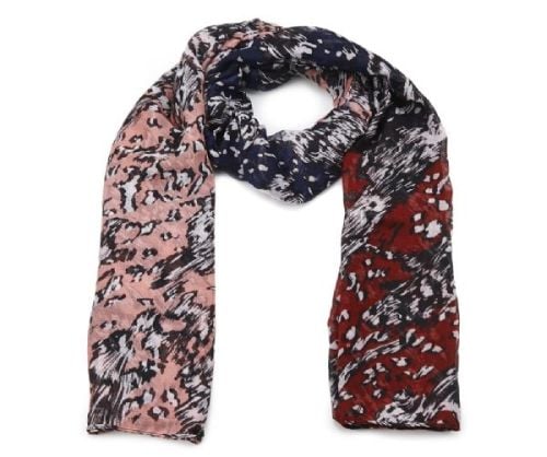 Red Abstract Animal Print Oversized Lightweight Fashion Scarf