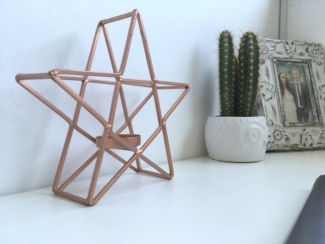 copper star geometric candle holder - new bedroom minimal blogging space wi