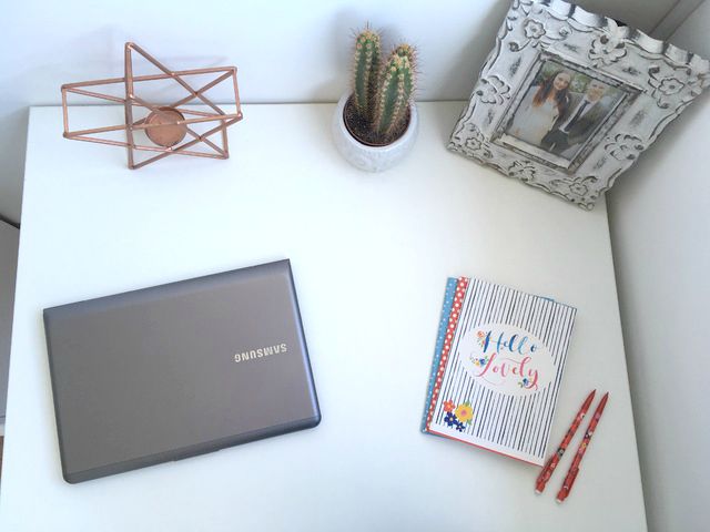 sneak peek at my new bedroom minimal blogging space with desk from kit out