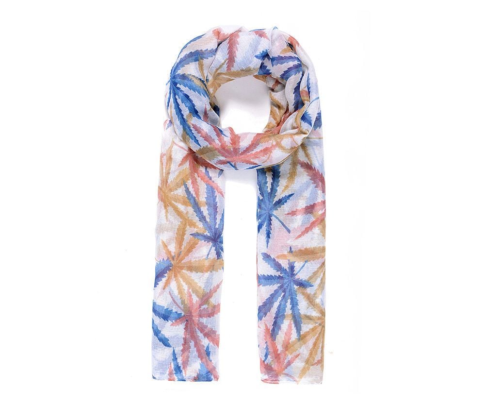 LEAVES Print Oversized Lightweight Fashion Scarf