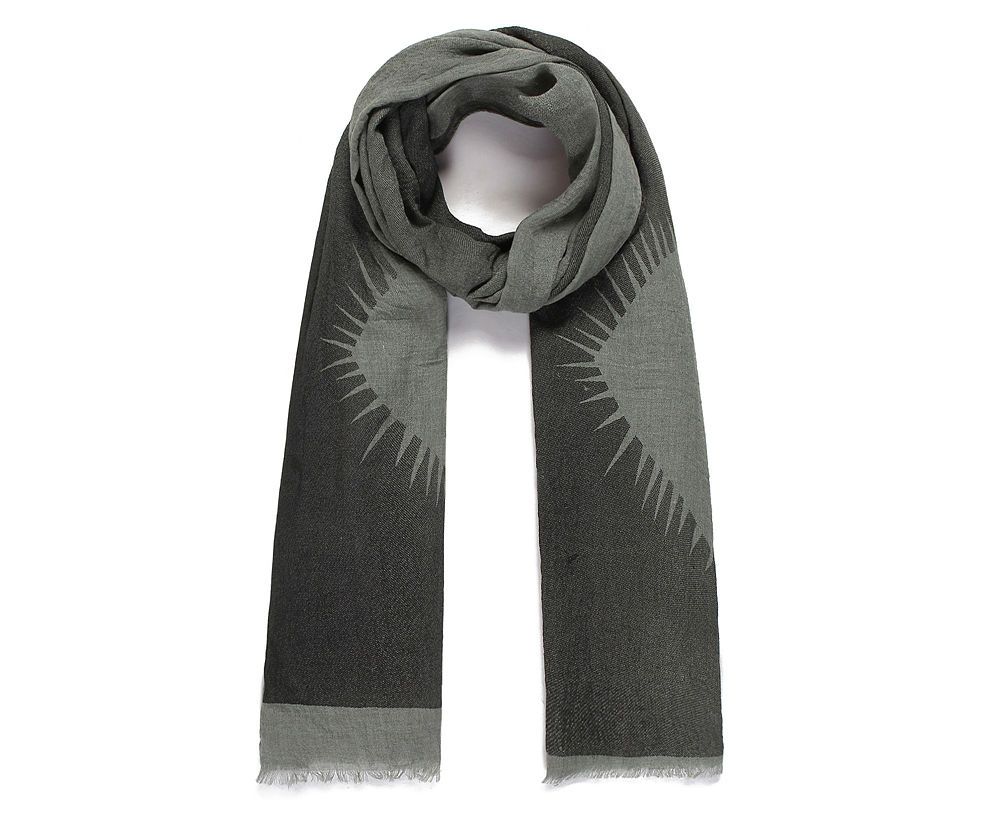 GREEN BIG HEART Print Oversized Lightweight Fashion Scarf