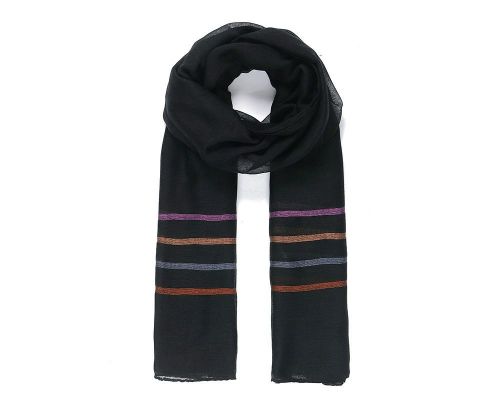 BLACK STRIPEY Print Oversized Lightweight Fashion Scarf