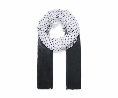 BLACK DOT Print Oversized Lightweight Fashion Scarf