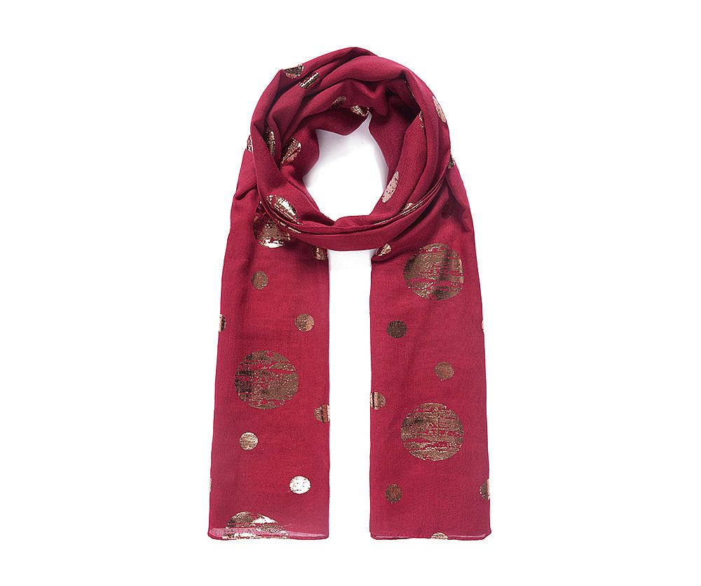 Purple Colourblock Tassel Print Scarf