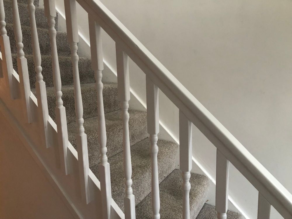 Banister makeover ideas for all budgets - updating 70s banister before and after