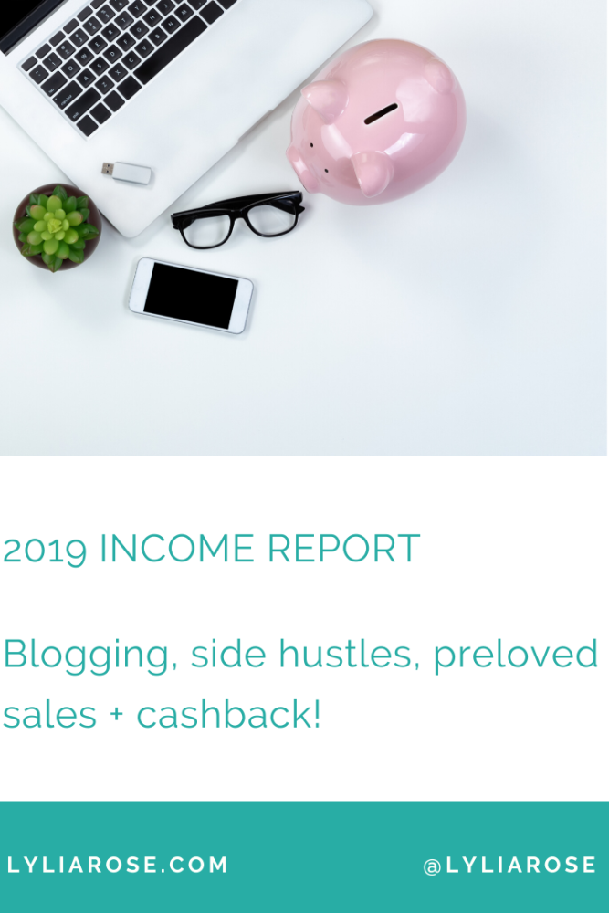 2019 income report Blogging, side hustles, preloved sales + cashback