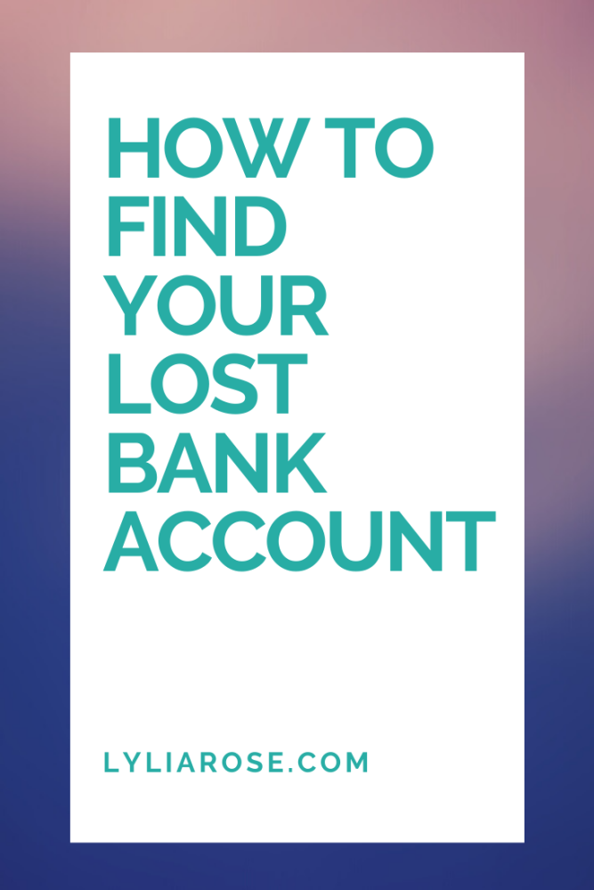 HOW TO FIND A LOST BANK ACCOUNT UK