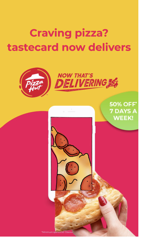 Enjoy 50% off Pizza Hut Delivery pizzas, 7 days a week with no delivery fee!