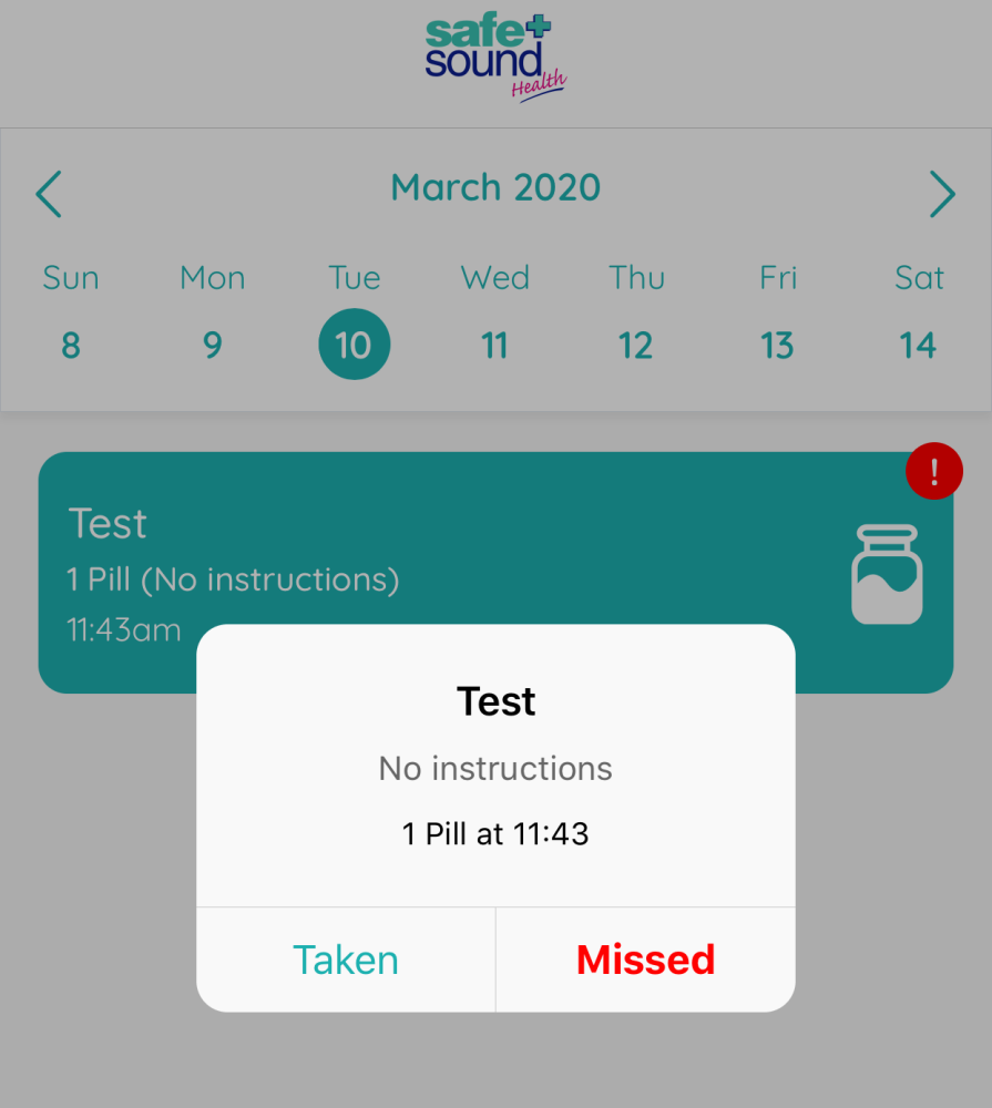 Free pill reminder app - safe and sound