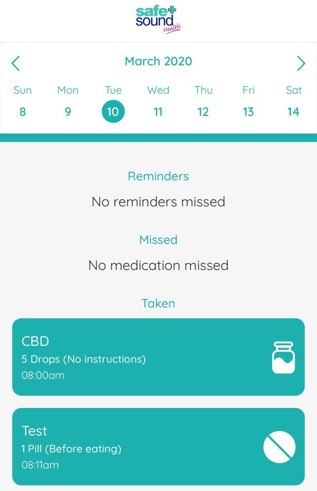 Free pill reminder app - safe and sound