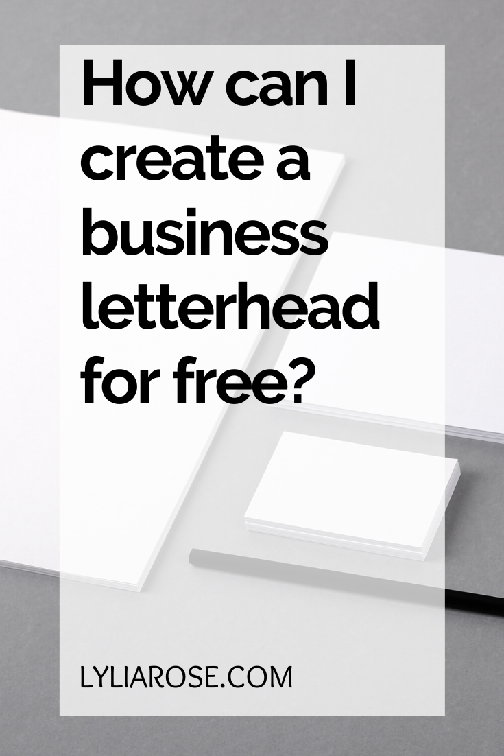 How can I create a business letterhead for free_