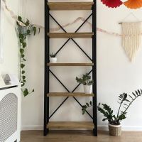 Rustic reclaimed wood shelving unit - industrial bookcase
