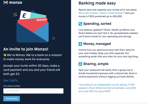 Monzo free money with my referral code