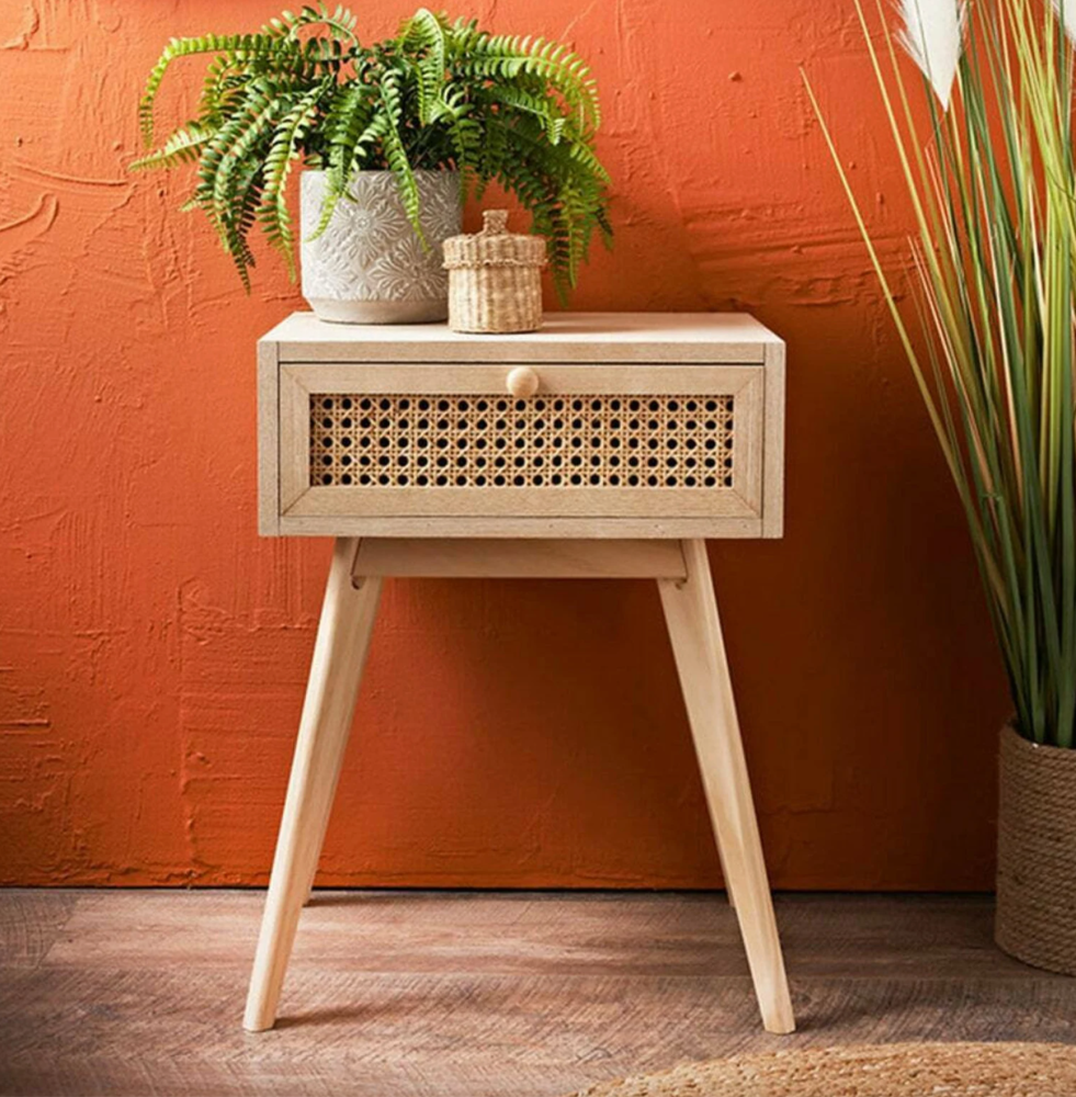 Rattan bedside table