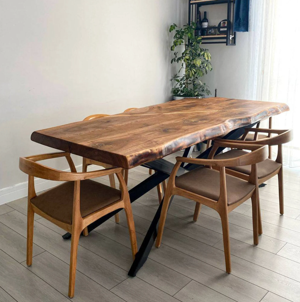 Live edge walnut dining room table