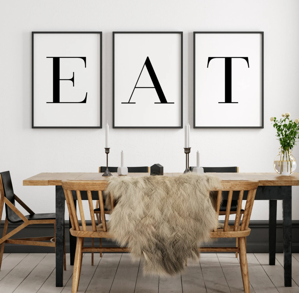 EAT dining room wall print