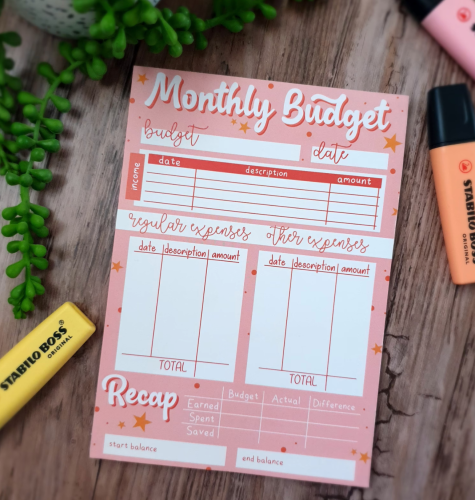 Monthly budget planner