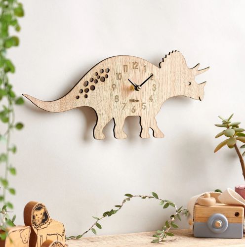dinosaur clock wooden